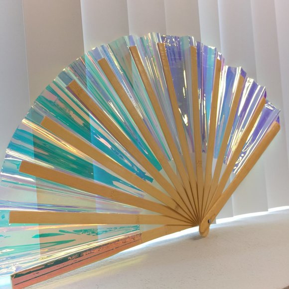 PRE-LOVED LASR - Liquid Shockwave Iridescent Fluid Rave Fan- MISC017 - Picture 5 of 10